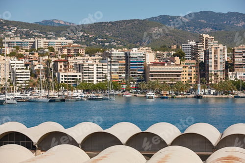 Preview: Palma de Mallorca city downtown and harbor. Mediterranean coast. Spain