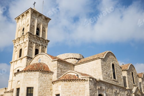 Preview: Saint Lazarus orthodox church at Cyprus, Larnaca. Cloudy sky background.