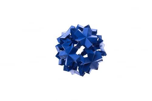Preview: Blue paper flower on white
