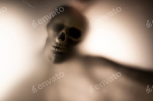 Preview: Shadow blur of horror skeleton. Halloween background.