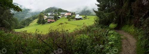 Preview: 54506,Village in green hills, Les Houcheas, France