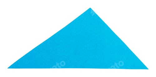 Preview: Triangular piece of cut out blue textured paper, blank sign with copy space
