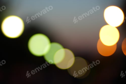 Preview: Blue, Red, Yellow, Blue, White Blurred Festive Bokeh Background With Stars For Christmas