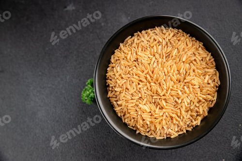 Preview: Brown rice cereal whole grain healthy product superfood fresh tasty food background