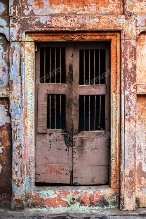 Preview: Door on the streets of Varanasi, Uttar Pradesh, India