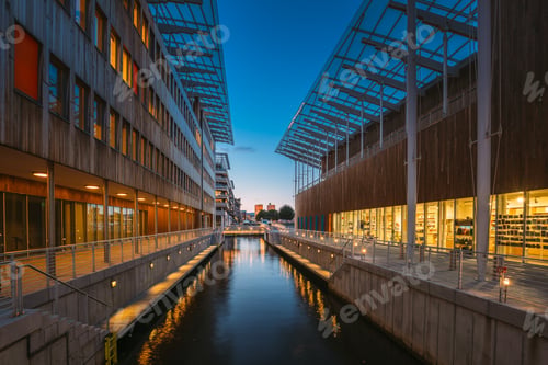 Preview: Oslo, Norway. Astrup Fearnley Museum of Modern Art, Residential Multi-storey Houses In Aker Brygge