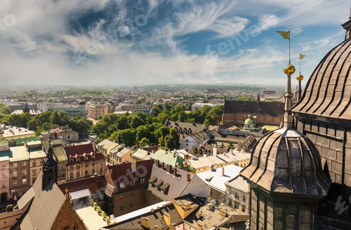 Preview: Overlooking the centre of Krakow, bird's-eye view