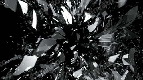 Preview: Shattered pieces of glass with motion blur