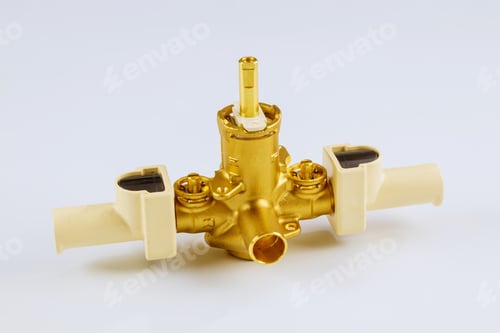 Preview: Plumbing parts new shower mixer tap bronze isolated on white background