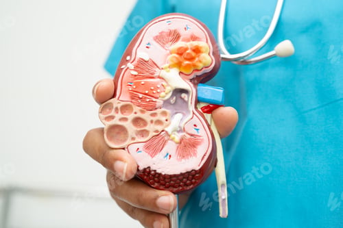 Preview: Kidney disease, Chronic kidney disease ckd, Doctor hold model to study and treat in hospital.