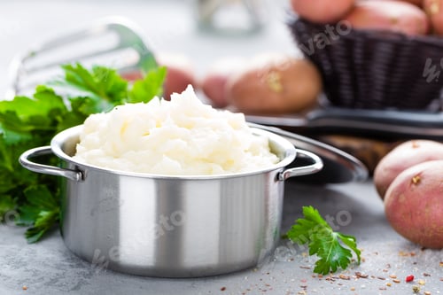 Preview: Mashed, mash potato with butter and milk. Potato puree