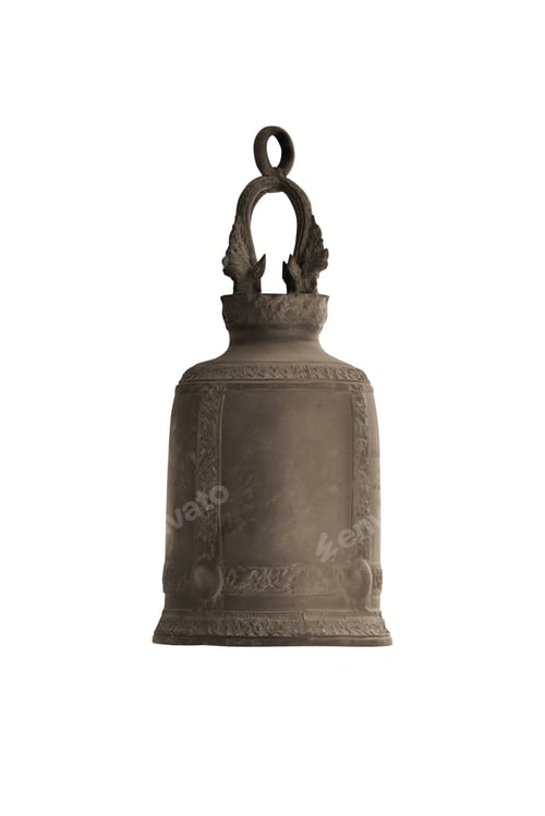 Preview: Buddhism religious iron bell isolated on white background