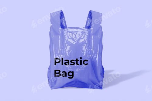 Preview: Purple plastic grocery bag