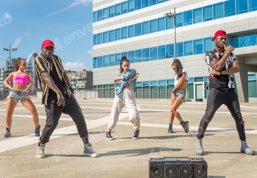 Preview: Hip hop crew dancing outdoors