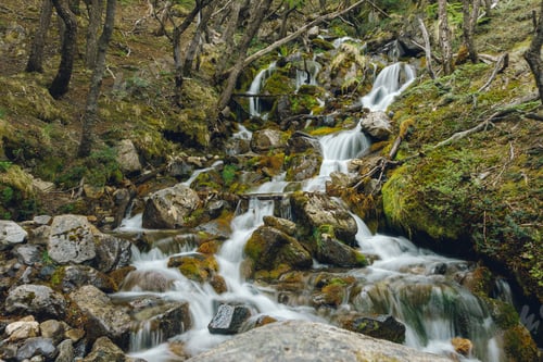 Preview: slow shutter speed of a small waterfall in argentine patagonia
