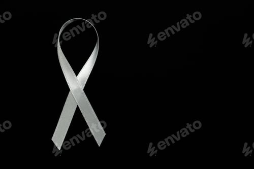 Preview: white ribbon on black background symbol of peace and protest against violence against women