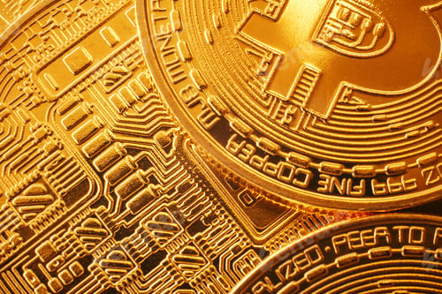 Preview: Shiny golden bitcoins pattern, gold money wallpaper
