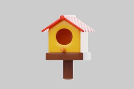 Preview: Cartoonish business birdhouse decoration asset
