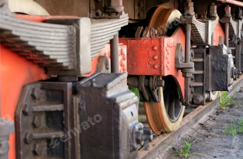 Preview: Wheels of an old railway wagon