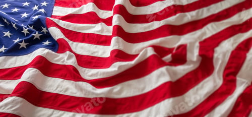 Preview: American flag wave background, USA National Holiday, Memorial and Independence day, July 4th