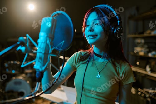 Preview: Teen Girl Record Song at Studio