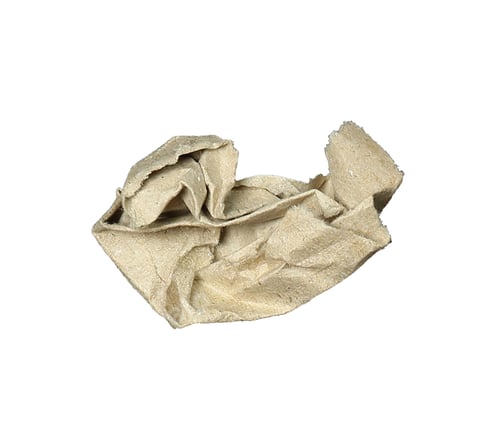 Preview: brown paper ball isolated on white background
