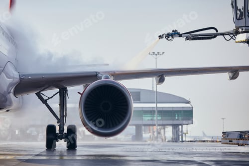 Preview: Deicing of airplane before flight