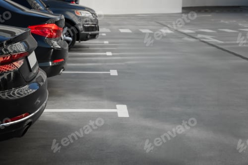 Preview: Outdoor parking lot with cars on sunny day