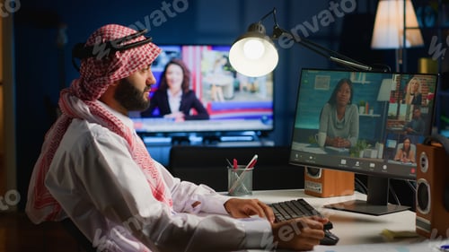 Preview: Employee in online conference meeting