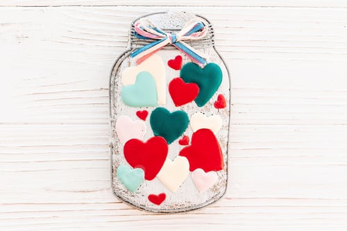 Preview: jar with colorful cookie hearts
