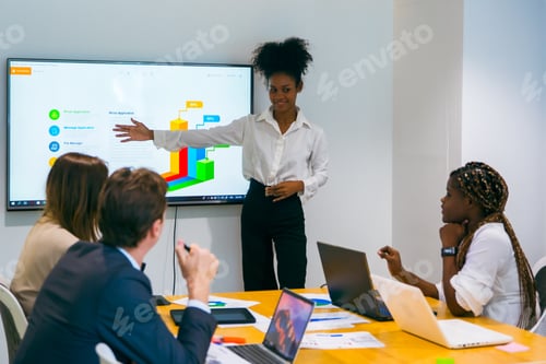 Preview: Business presentation teamwork office meeting, corporate strategy planning discussion