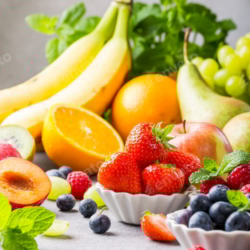 Preview: Fresh assorted fruits and berries