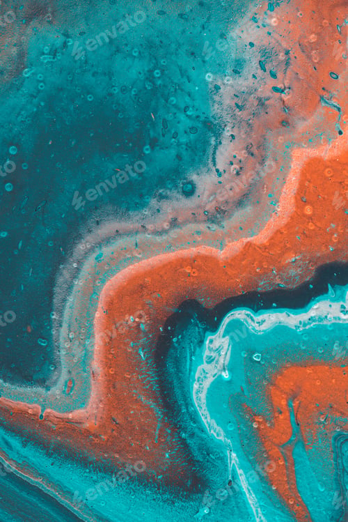 Preview: abstract drawing with blue and orange oil paint