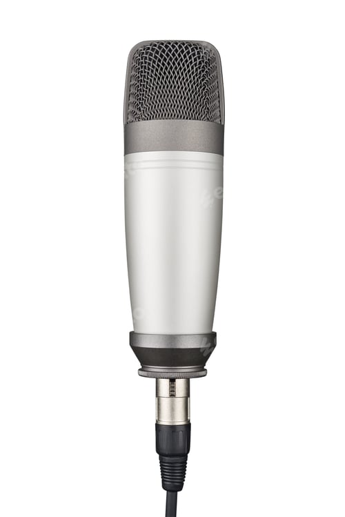 Preview: Gray studio condenser microphone isolated on white background