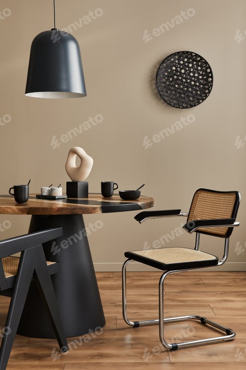 Preview: Interior design of modern dining room space