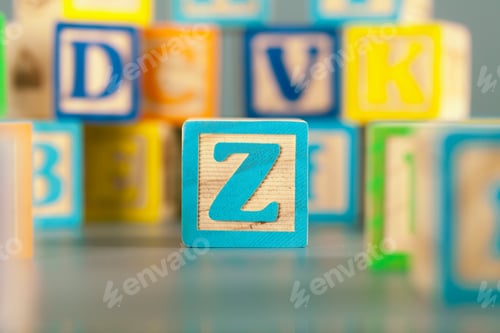 Preview: Photograph of colorful Wooden Block Letter Z