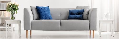Preview: Real photo of white elegant living room interior with fresh flow