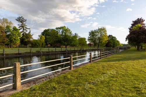 Preview: Rideau Canal in Smiths Falls town in Ontario, Canada in spring.