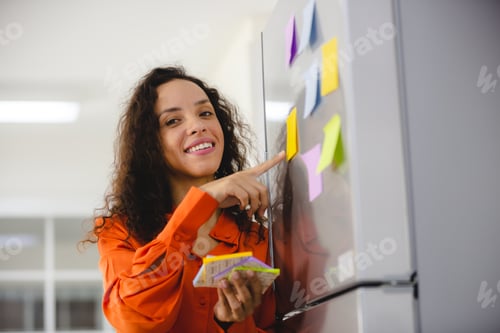 Preview: business woman freelance person or creative stylist working from home by happy lifestyle