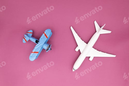 Preview: Model plane,airplane on pastel color background