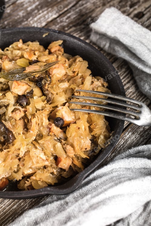 Preview: Bigos, a traditional Polish dish with cabbage.