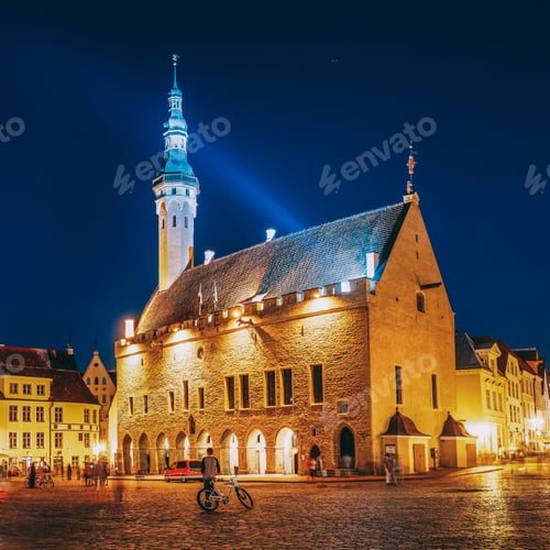 Preview: Tallinn, Estonia. Town Hall Square - Raekoja Plats. Famous Landm