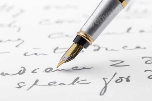 Preview: Fountain Pen on Written Page