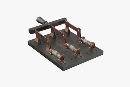 Preview: Large Triple Pole Knife Switch with Fuses