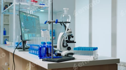 Preview: Empty laboratory modernly equipped with nobody in it