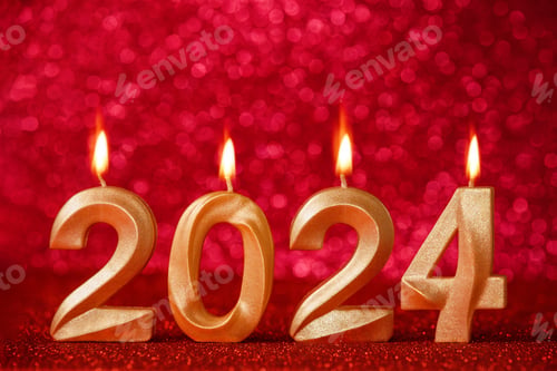 Preview: Holiday background Happy New Year 2024.