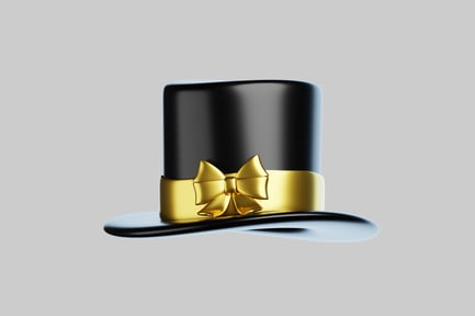 Preview: Elegant black top hat with bow