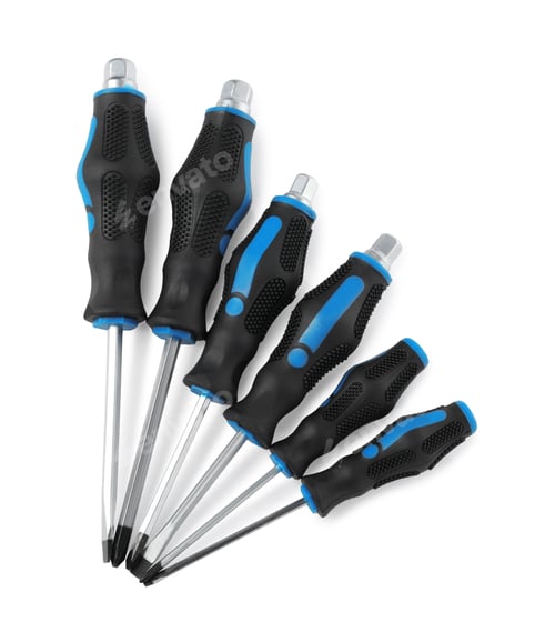 Preview: Set of screwdrivers isolated on white, top view