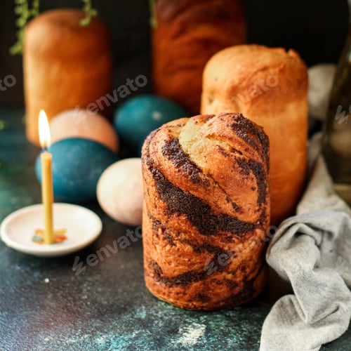 Preview: Easter Cake Festive Setting Sweet Treat Holiday Beautiful And Tasty Delicacy Treat On The Table