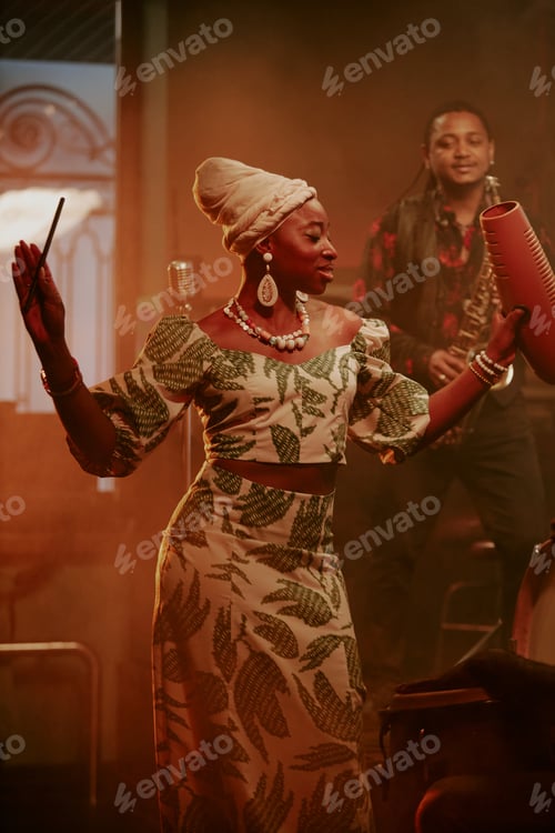 Preview: Female Jazz Musician With Guiro